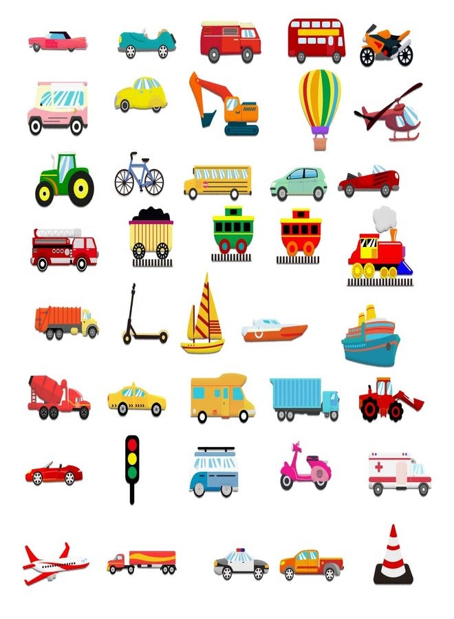 BEUNITONE 40PCS Transportation Felt Board Pieces Large Car Felt Story Board Set Colorful Storytelling Flannel Board Interactive Early Learning Teaching Play Kits for Classroom Christmas Birthday Gift - Image 1